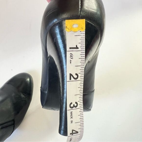 Franco Sarto L-Sync Ankle Black Leather Zip Heeled Ankle Stiletto Bootie SZ 9 - Picture 14 of 15